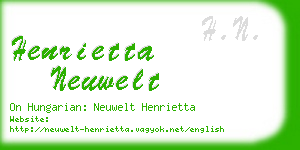 henrietta neuwelt business card